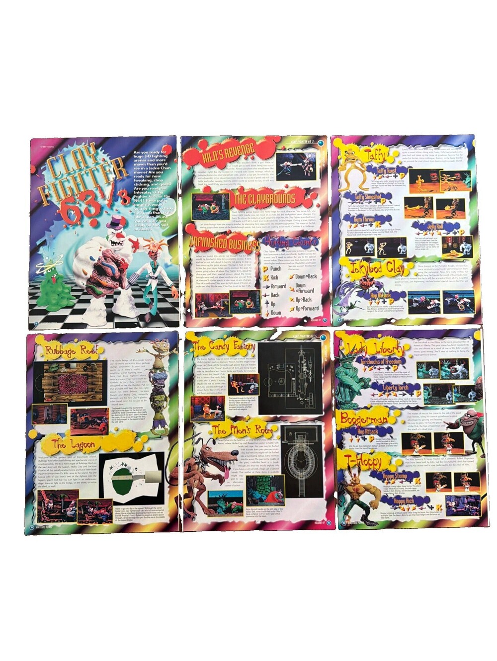 Clay Fighter 63 1/3 Nintendo 64 Video Game Print Ad Promo Art Preview 1997 Retro